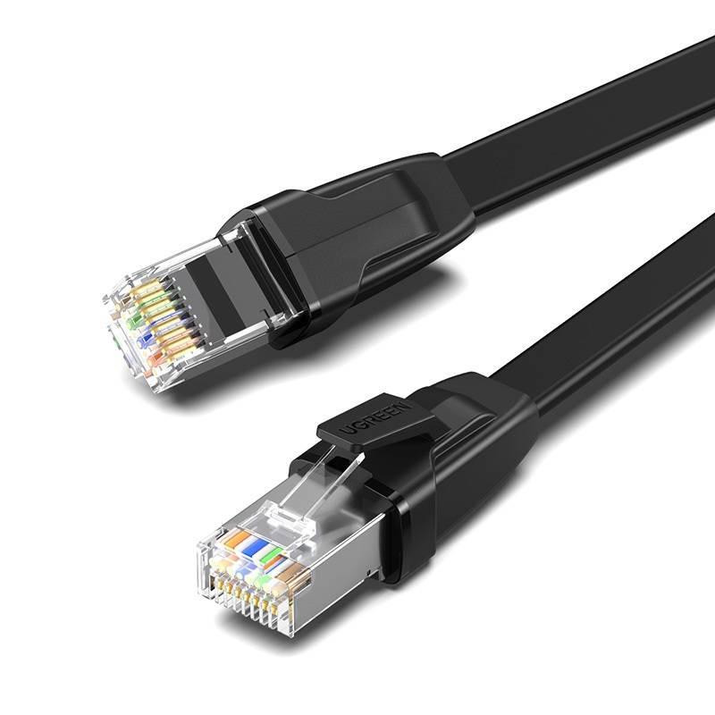 Pure Rj45 UGREEN NW134 Cat 8 U/FTP Flat Ethernet RJ45 Cable Pure Copper 3m (black ...