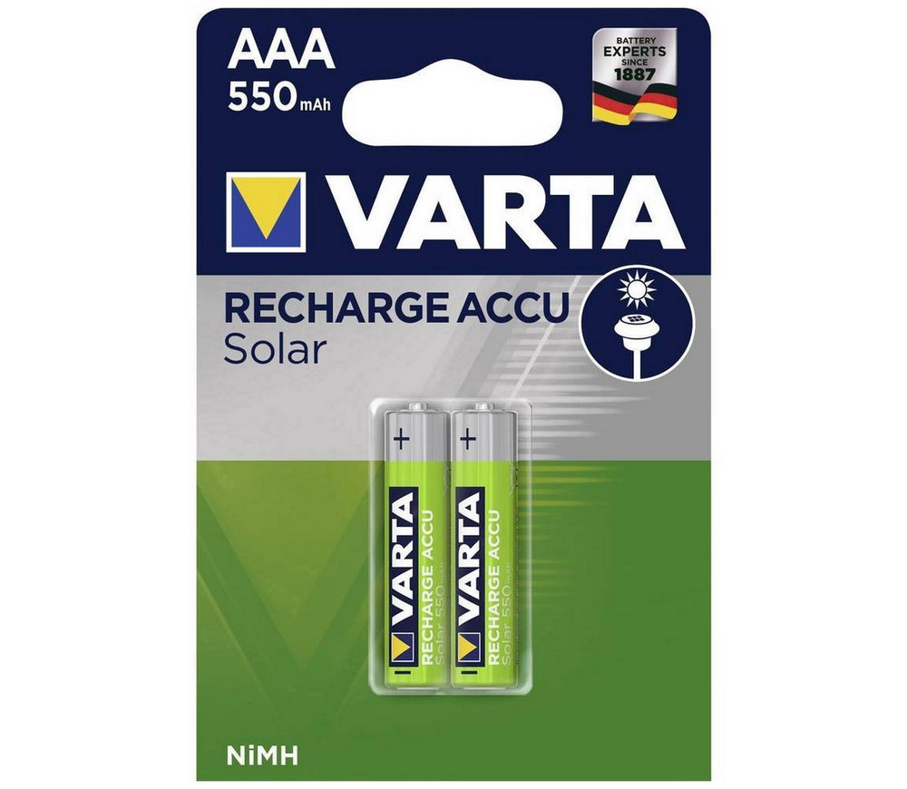 VartaRechargeableAccuSolarHR03AAA550mAhBattery2x