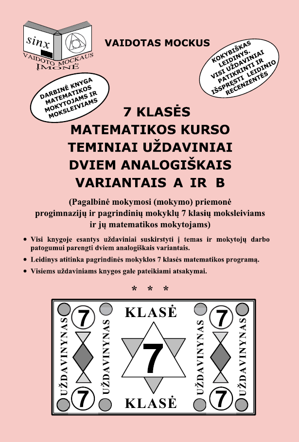 [Nuo 5.9 €] 7 Klasės Matematikos Kurso Teminiai Uždaviniai Dviem ...