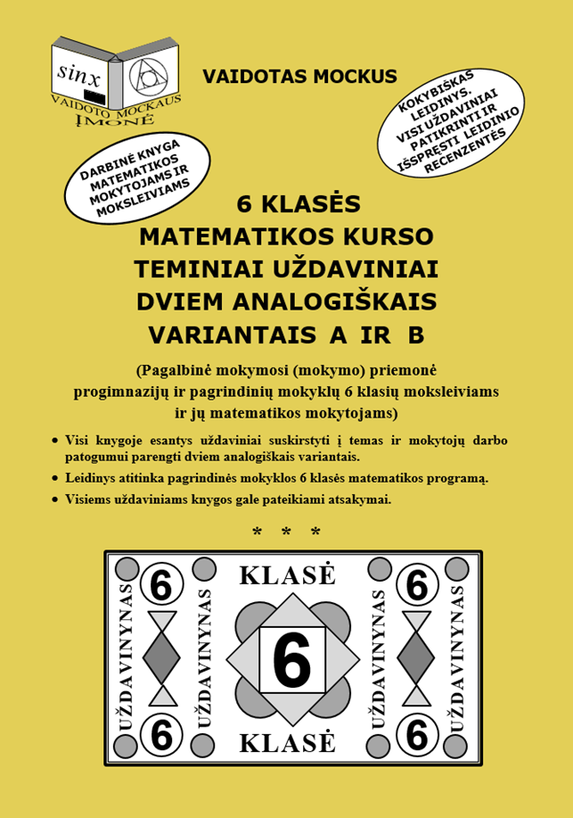 [Nuo 7.15 €] 6 Klasės Matematikos Kurso Teminiai Uždaviniai Dviem ...