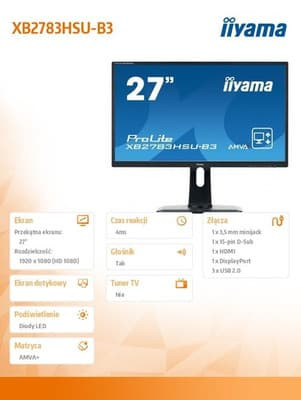 Iiyama Prolite XB2783HSU kaina nuo 234 