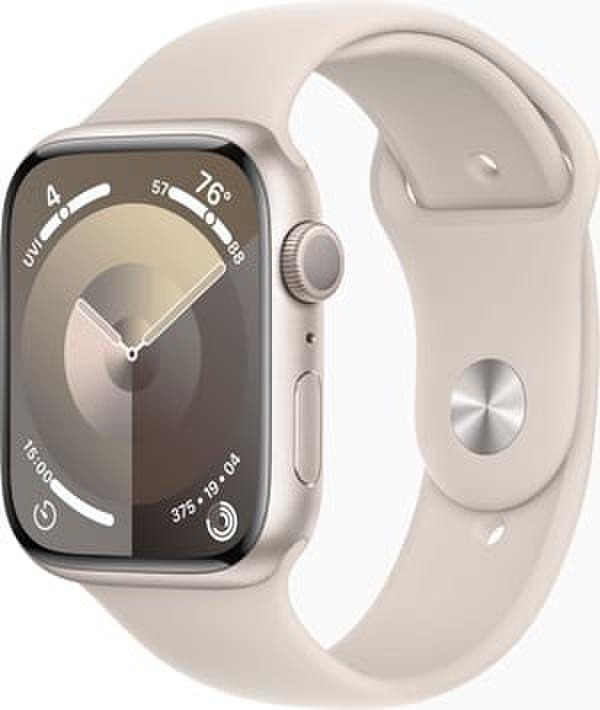 Nuo €] Apple Watch Series 9 GPS, 45mm Starlight Aluminium  