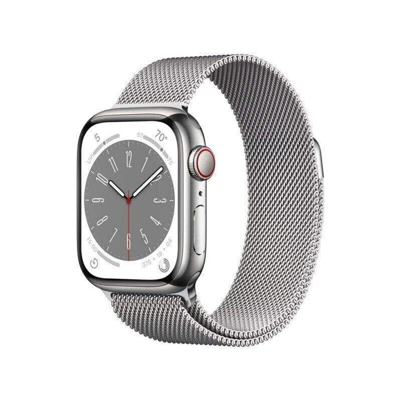 Nuo 859 €] Apple Watch Series 8 GPS + Cellular 41mm Silver Stainless Steel  Case ,Silver Milanese Loop MNJ83UL/A | Kainos.lt