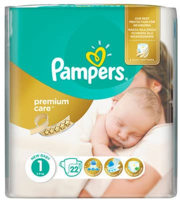 pampers premium care kaina