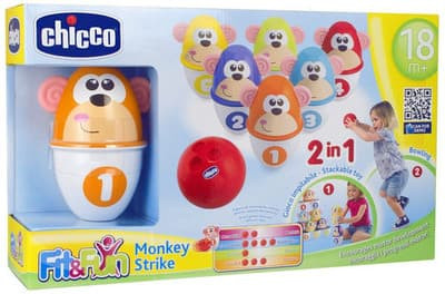 chicco monkey strike bowling set