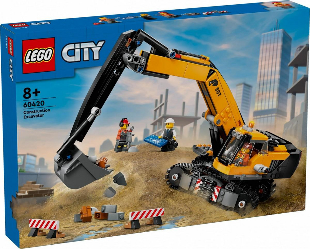 Nuo 41.69 €] LEGO City Geltonas statybų ekskavatorius 60420