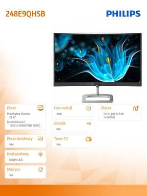 Philips 248E9QHSB/00 kaina nuo 0 
