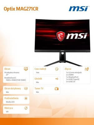 MSI Optix MAG271CR kaina nuo 0 € | Kainos.lt