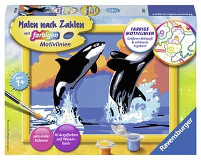 Nuo 0 00 Ravensburger Painting By Numbers Playful Orcas 280131 Kainos Lt