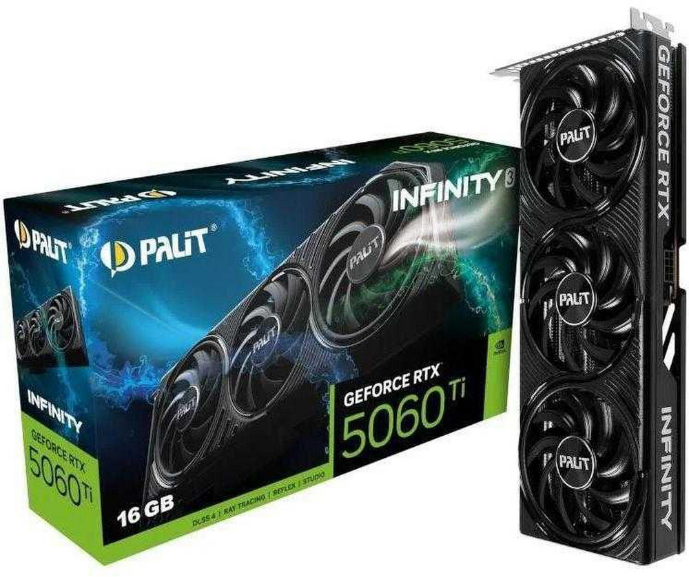PALITNVIDIAGeForceRTX5060Ti16GBGDDR7grafikosplokštė,PCIE5.0,TripleFan,HDMI,3xDP
