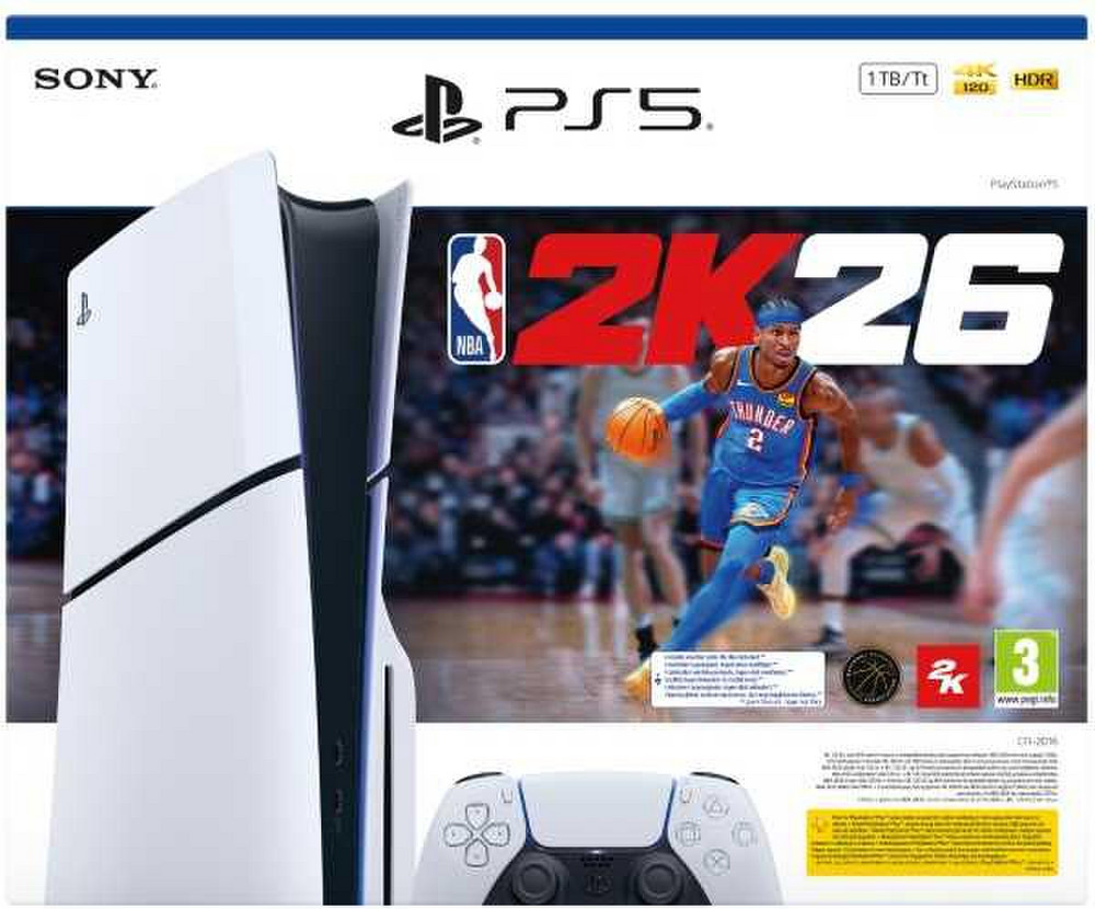 Nuo 699.99 €] Sony PlayStation 5 Slim (PS5) 1TB White + NBA 2K26