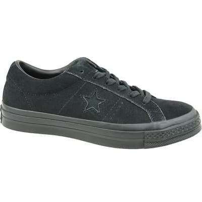 converse one star ox trainers in black