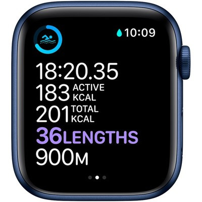Nuo 369 €] Apple Watch 6 GPS 44mm Blue Aluminium Case with Deep Navy Sport  Band | Kainos.lt