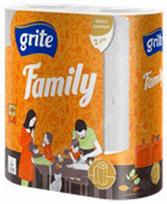 Virtuviniai popieriniai rankšluosčiai GRITE Family, 2 ritiniai