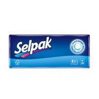 Vienkartinės nosinaitės SELPAK Classic, 4 sl., balta sp., 10 vnt./pak.