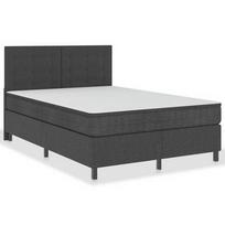 Lova VLX Fabric 3054794, tamsiai pilka, 201x140.5 cm, su čiužiniu, su grotelėmis