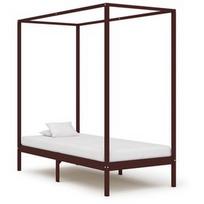 Lova VLX Solid Pinewood 283269, tamsiai ruda, 204x104 cm, su grotelėmis
