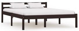 Lova VLX Solid Pinewood 283205, tamsiai ruda, 206x146 cm, su grotelėmis