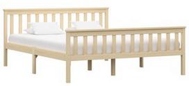 Lova VLX Solid Pinewood 283224, medžio, 208x168 cm, su grotelėmis