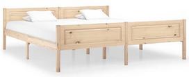Lova VLX Solid Pinewood 322101, medžio, 206x186 cm, su grotelėmis