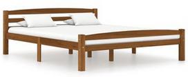Lova VLX Solid Pinewood 322079, ruda, 206x166 cm, su grotelėmis
