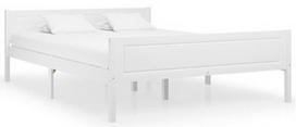Lova VLX Solid Pinewood 322106, balta, 206x146 cm, su grotelėmis