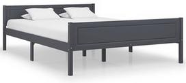 Lova VLX Solid Pinewood 322127, pilka, 206x146 cm, su grotelėmis