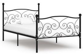 Lova VLX Metal 284454, juoda, 211x99 cm, su grotelėmis