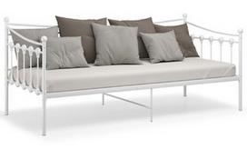 Lova VLX Metal 324756, balta, 206x95 cm, su grotelėmis