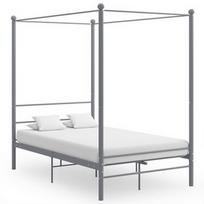 Lova VLX Metal 325059, pilka, 208x126 cm, su grotelėmis