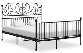 Lova VLX Metal 324853, juoda, 206x164 cm, su grotelėmis