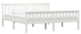 Lova VLX Bed Frame, balta, 208x188 cm, su grotelėmis
