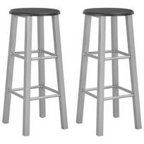 Baro kėdė VLX Bar Stools 284410, sidabro/juoda, 2 vnt.