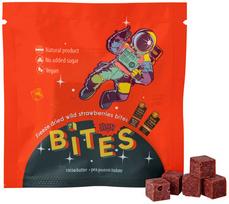 BITES Džiovintų šaltyje žemuogių užkandis 10 g.