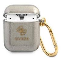 airpods gen ausines - Guess GUA2UCG4GK 4G Glitter case for Airpods 1/ 2 Black - 1 nuotrauka