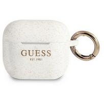 Guess GUA3SGGEH Glitter printed logo case for Airpods 3 White