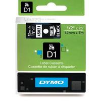 Dymo Juostelė D1 45021 12mm x 7m / baltas ant juodos
