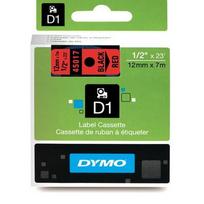 Dymo Juostelė D1 45017 12mm x 7m / juodas ant raudonos