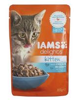 IAMS Cat Kitten All Breeds Chicken In Gravy Pouch 85 g