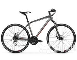 Hibridinis dviratis Kross Evado 4.0 28", pilkas/raudonas