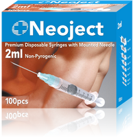 Švirkštai su adata Neoject ST 2 ml, užspaudžiami 23G, N100