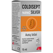 Coldisept nanoSilver ausų lašai 15ml