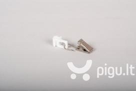 Slankiojanti plastikinė kilputė su metaliniu segtuku aliuminio profiliui DS-PROFILIS, šviesiai matinis sidabras 30 vnt.