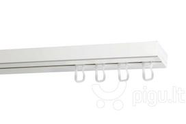 Lubinis karnizas viengubas PVC bėgelis su kabliukais, 200 cm