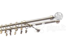 Dvigubas karnizas metalinis 19 mm + 19 mm OLIMP, 180 cm, antika