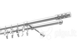 Dvigubas karnizas metalinis 19 mm + 19 mm OLIMP, 200 cm, matinio chromo