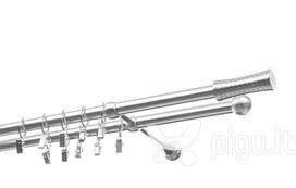 Dvigubas karnizas metalinis 19 mm + 19 mm OLIMP, 180 cm, nerūdijančio plieno