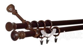 Dvigubas medinis karnizas MONAKO 28mm + 28mm, 200 cm, wenge