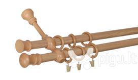 Dvigubas medinis karnizas MONAKO 28mm + 28mm, 150 cm, šviesus ąžuolas