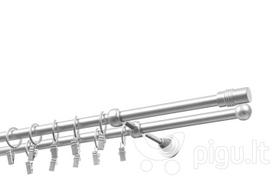 Dvigubas karnizas metalinis 16 mm + 16 mm ELIZA, 150 cm, matinio chromo